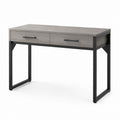Schreibtisch mit 2 Schubladen Grau Schwarz MDF Stahl rechteckig 120 x 60 x 76 cm