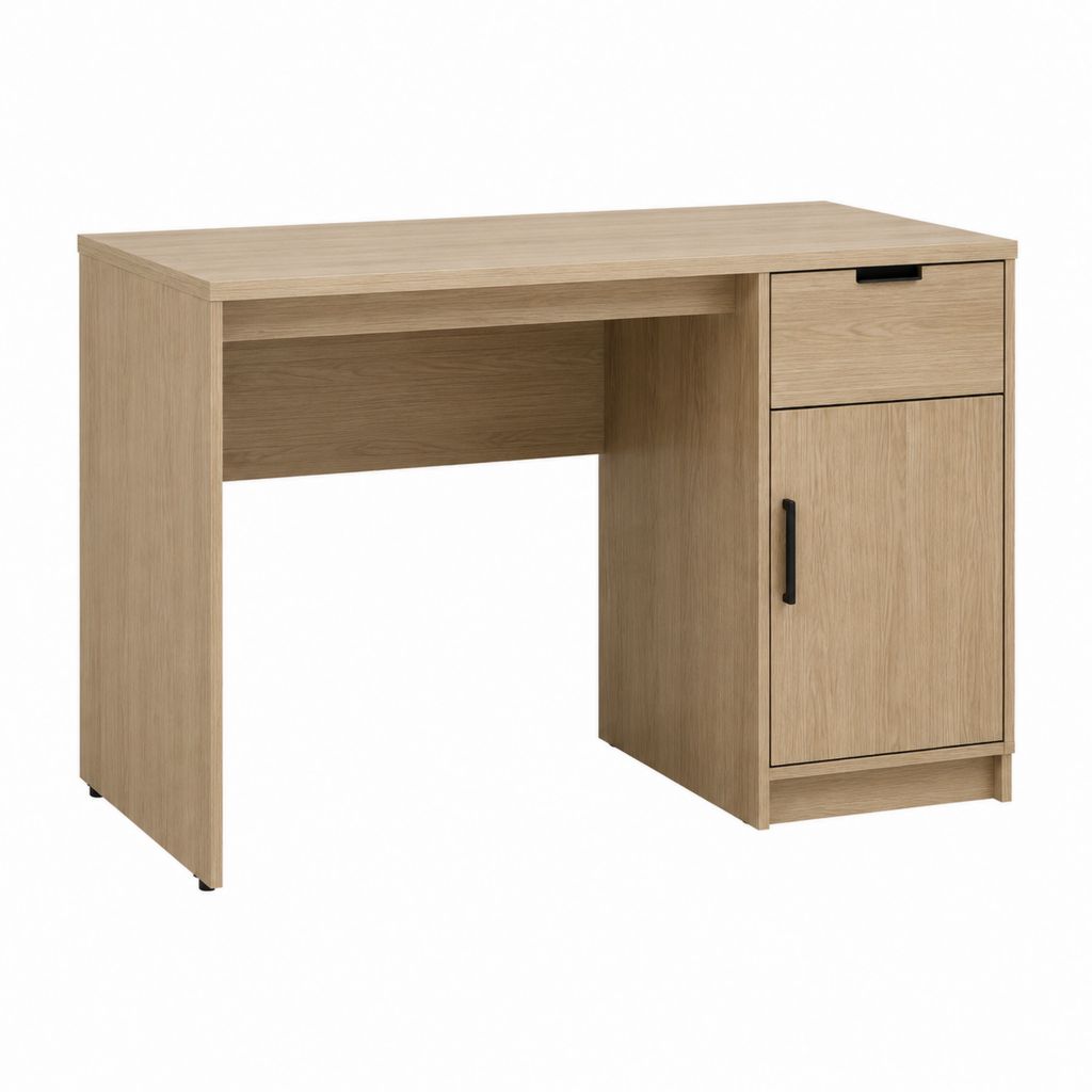Schreibtisch mit Schrank Eichefarben Spanplatte rechteckig 100 x 50 x 75 cm