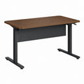 Höhenverstellbarer Schreibtisch Walnussbraun Schwarz Spanplatte Stahl rechteckig 120 x 60 x 72-117 cm