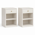 Nachttisch 2er Set Weiß MDF rechteckig 40 x 35 x 60 cm