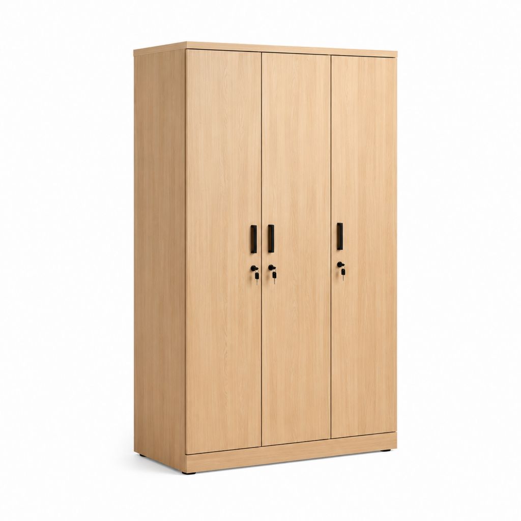 Büroschrank abschließbar Eiche Natur Spanplatte rechteckig 120 x 45 x 200 cm