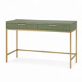 Schreibtisch mit 2 Schubladen Olivgrün Stahl MDF rechteckig 120 x 60 x 76 cm